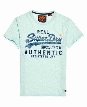 Superdry Vintage Authentic Pastel Lite Férfi Pólók Világos Zöld | UGOJW5684